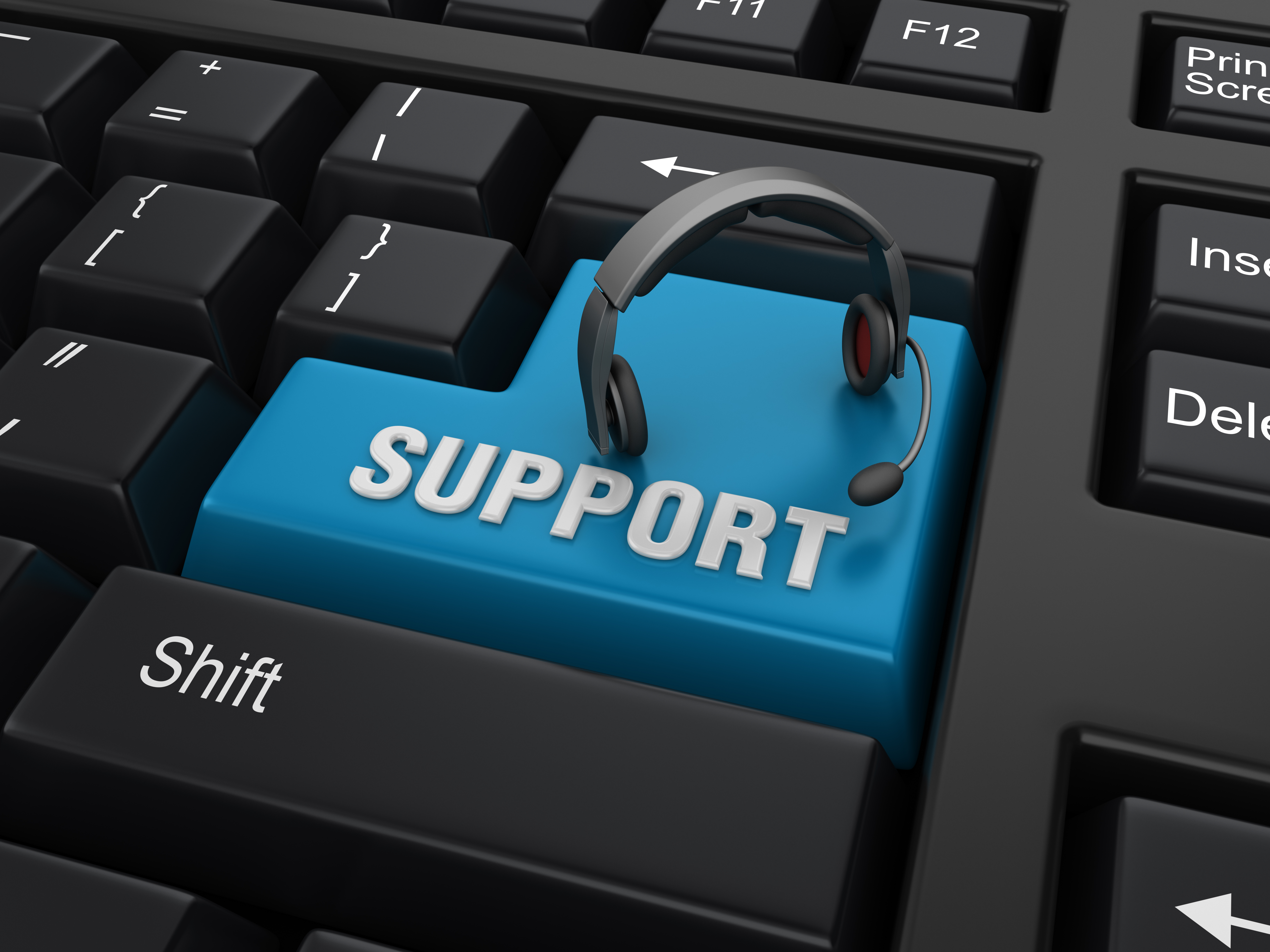 Enter Key with Headset and SUPPORT Word